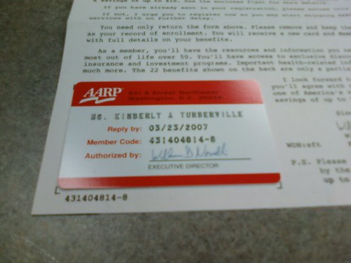 AARP card Um...I'm only 34, and this was in my mailbox tod… Flickr