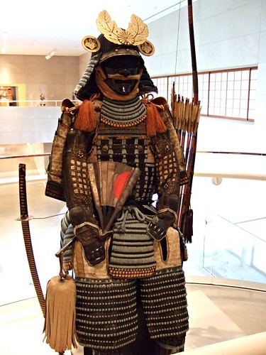 Suit of Armor flanked by sword and bow Japan Late Momoyama period-early Edo period early 17th century | by mharrsch