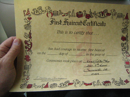 Certificate of First Haircut | Doug Smaglik | Flickr