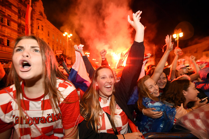 克羅埃西亞國民歡慶球隊歷史性的勝利。（AFP授權）