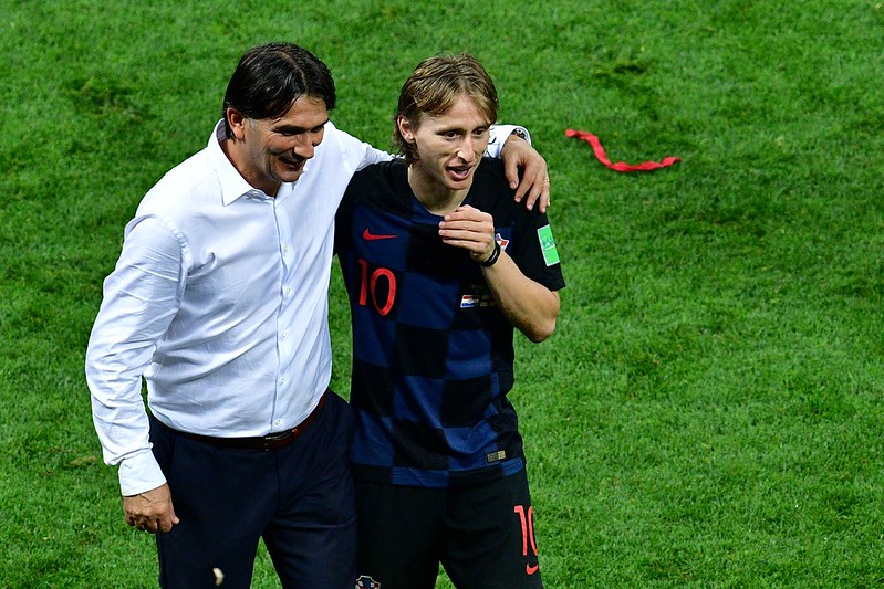 克羅埃西亞總教練Zlatko Dalic（左）和隊長Luka Modric（右）。（AFP授權）