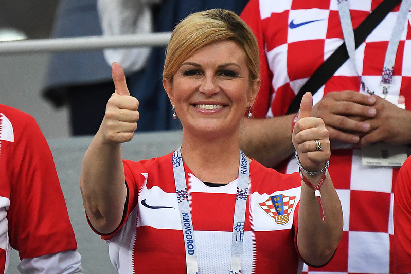 克羅埃西亞總統同為國家足球隊的死忠球迷。（AFP授權）