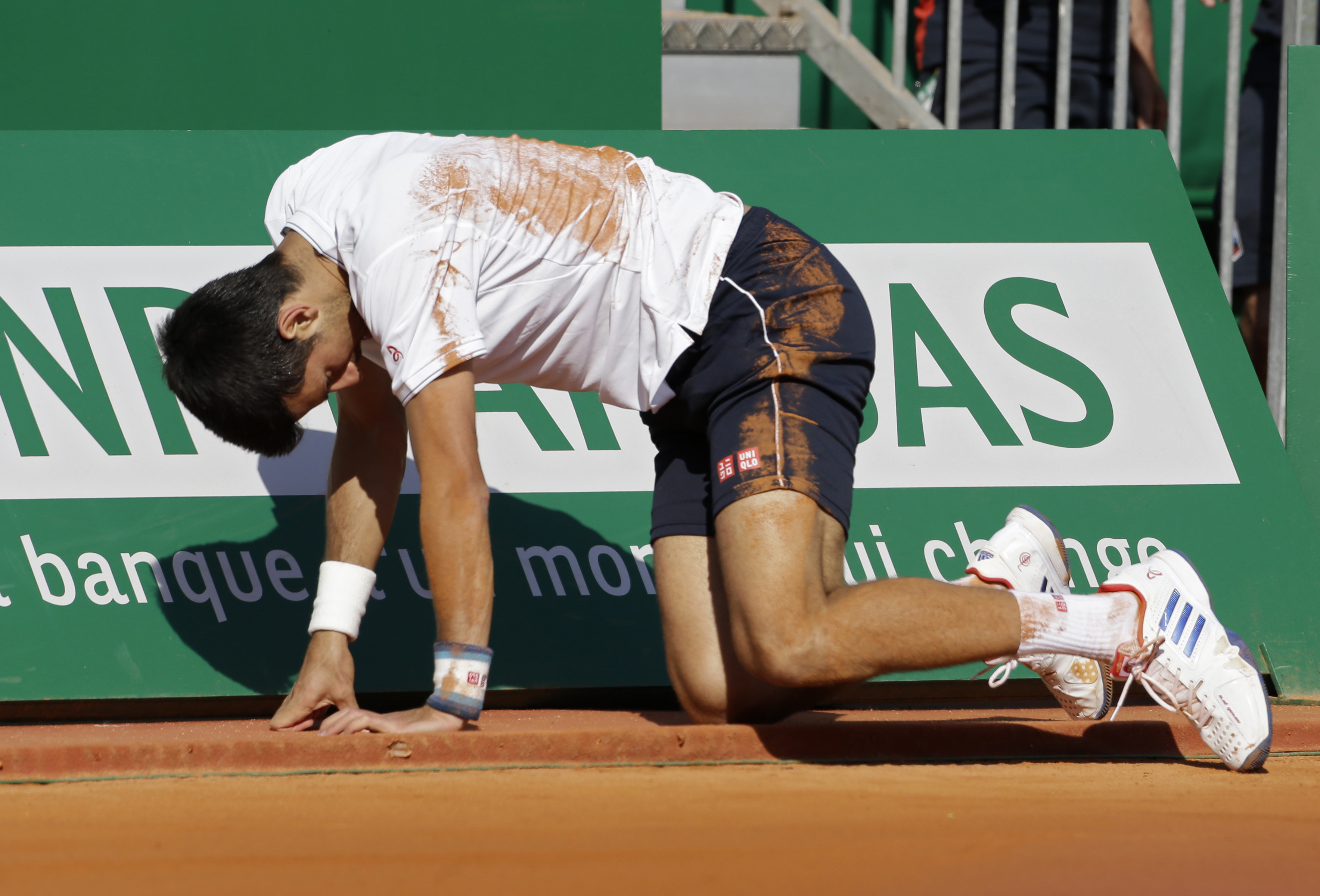 Novak Djokovic在蒙地卡羅大師賽8強止步。（達志影像）