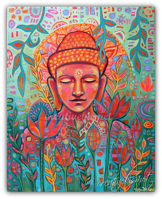 Buddha in Bloom Painting by Regina Lord