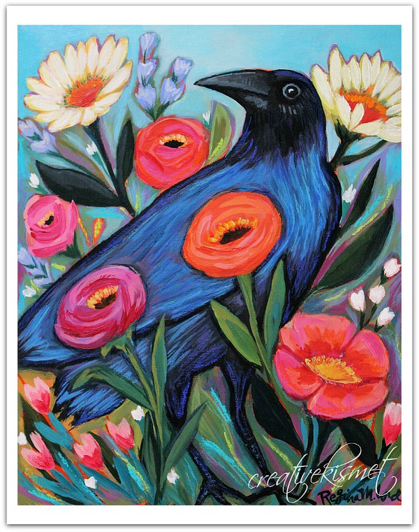 Enchanting Raven Art Print by Creative Kismet