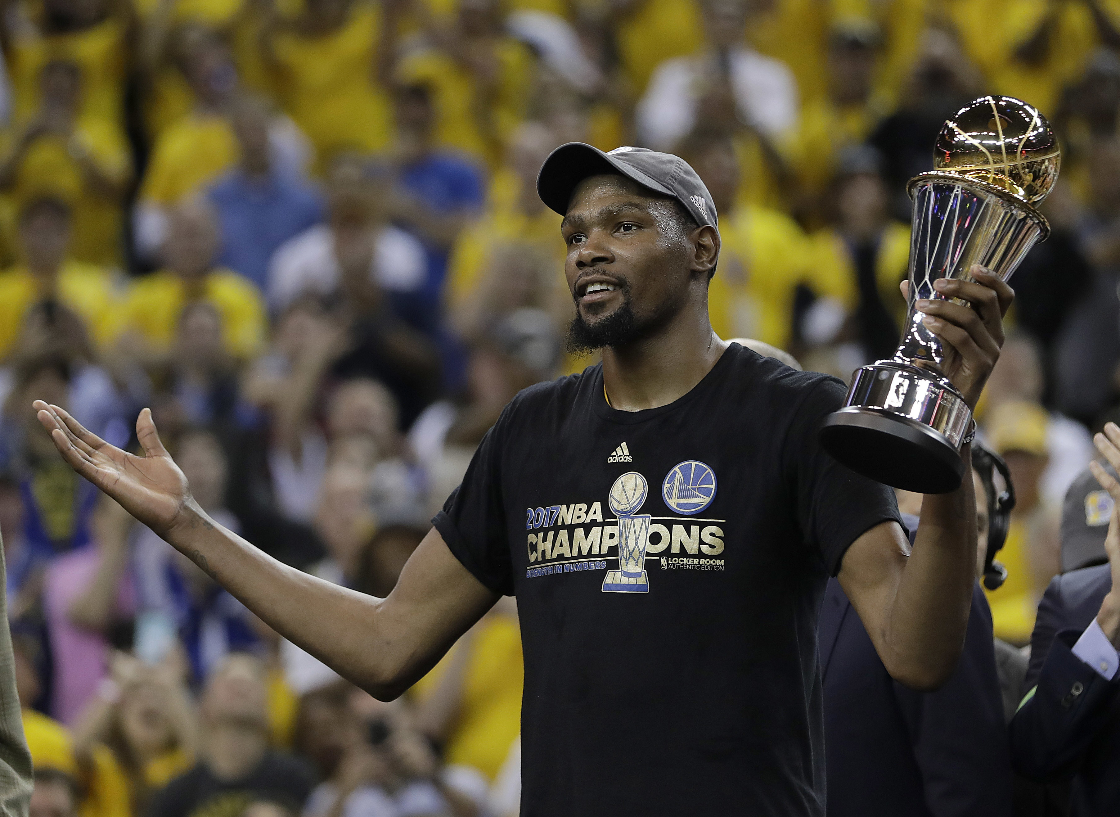 Kevin Durant獲選總冠軍賽MVP。（達志影像）