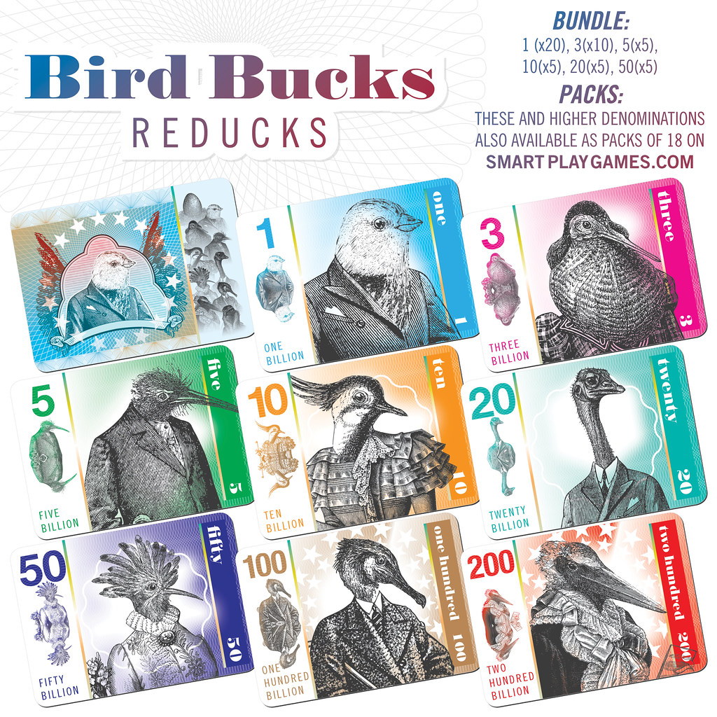 Sample of redesigned Bird Bucks cards
