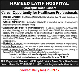 Hameed Latif Hospital,Medical Director,Lahore