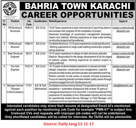 Bahria Town,Steel Structural Engineer,Karachi