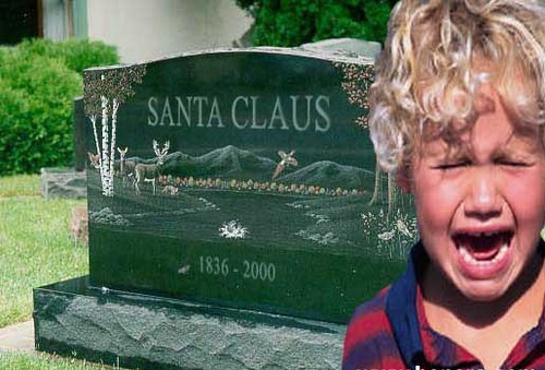 Image result for crying kid santa claus dead