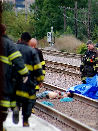 FIREMEN LOOK AT WOMANS BODY HIT BY TRAIN | Eugene (FLASH) Koepke | Flickr