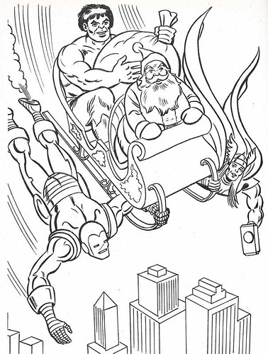 The Marvel Super Heroes' Christmas Coloring Book Page | Flickr