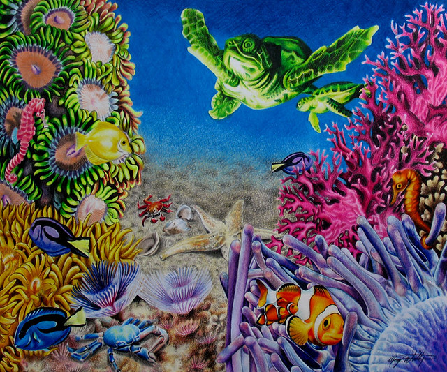 Under the Sea - Coloured Pencil Drawing Colored Pencil ... 