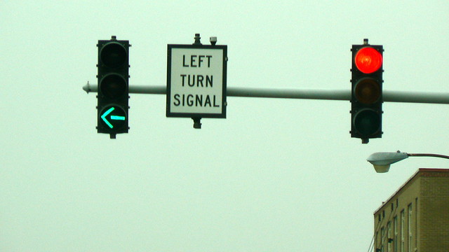 Image result for left turn signal red light