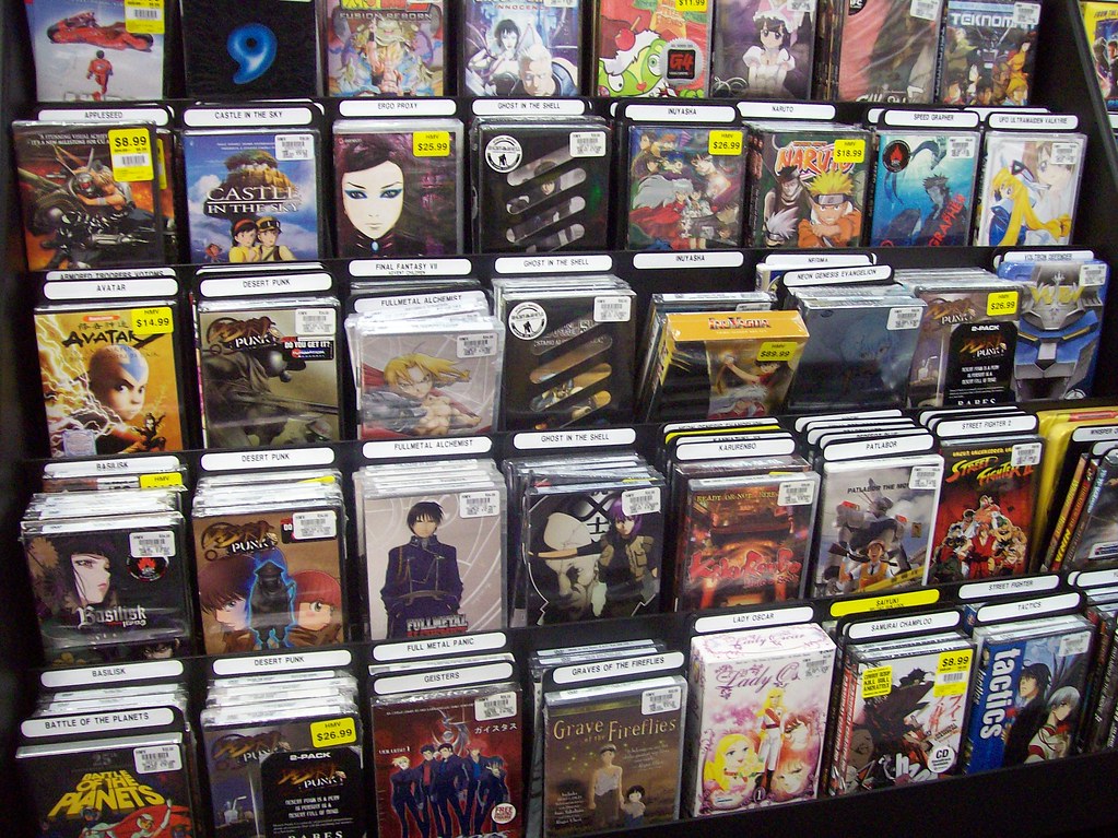 Anime DVD racks at the Place d'Orléans HMV store. | Not too … | Flickr