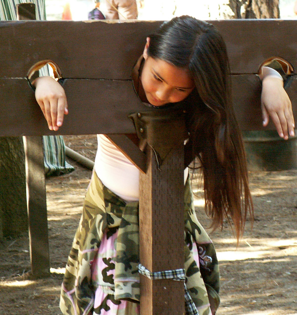 Young Woman In Stocks  Not A Common Sight Round Heres My -4319