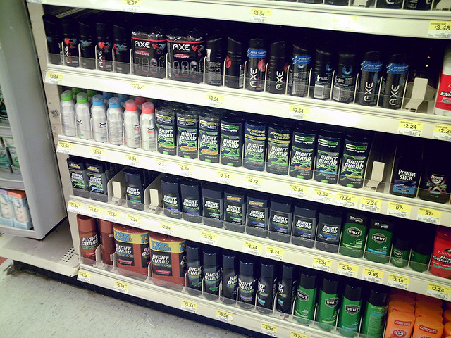 Deodorants on a shelf
