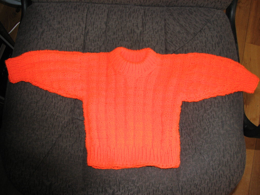 blaze orange baby sweater | London looks | Flickr