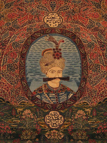 Shah Abbas (with a fine moustache) Persian carpet, at the National Carpet Museum, Tehran (4)