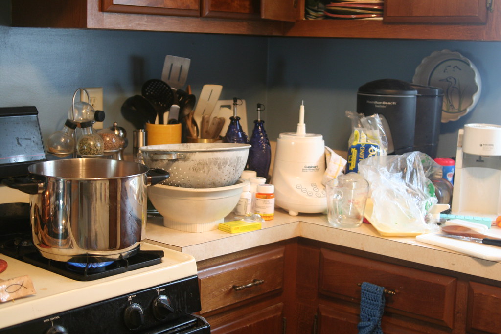 Kitchen Clutter | I make quite a mess when I am cooking - bu… | Flickr