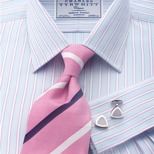 Patrick Sky Pink Satin Stripe Classic Men's Formal Shirt b… | Flickr