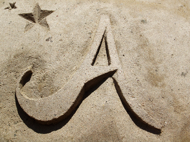 The letter A out of sand Mariëlle Flickr