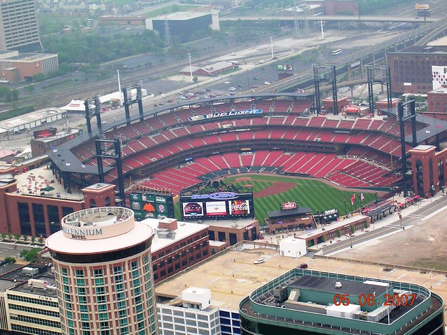 View of Busch Stadium from inside St. Louis Arch | DoggyEatsMeat | Flickr
