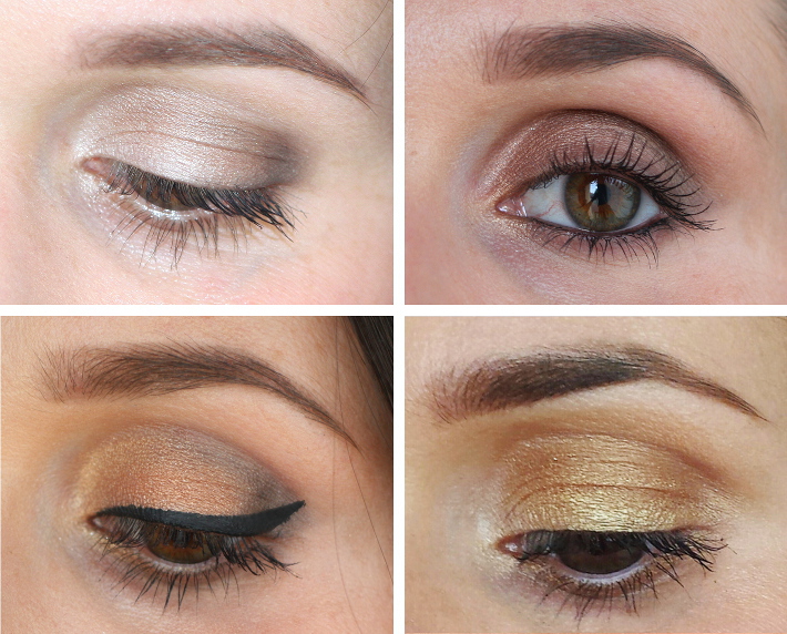 four looks using the Urban Decay Naked 2 palette
