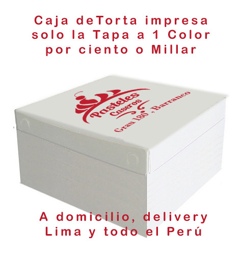 cajas de torta personalizadas con logo y datos a domicilio, delivery lima y todo el Peru