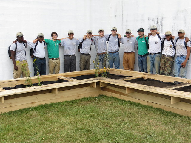 YCC The crew at Natural Bridge poses after creating a beautiful garden bed - Virginia State Parks