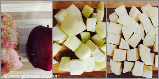 Sweet Potato Apple Puree - step 1