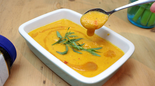 Butternut squash soup with honey
