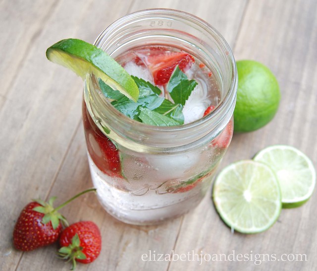 Strawberry, lime, and Mint Infused Water