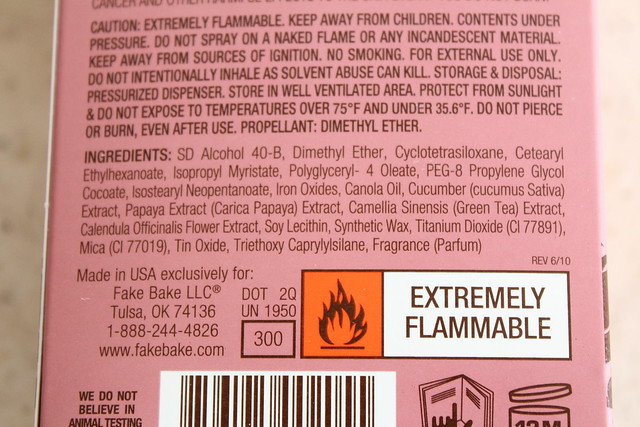 FakeBake Bronze on the Glow ingredients