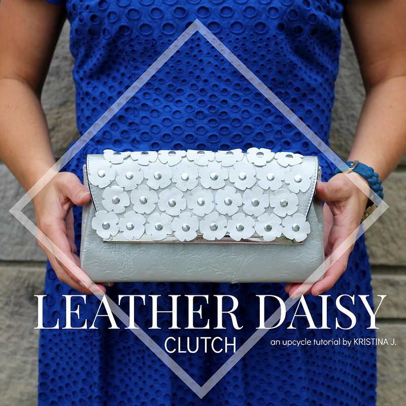 how to make a diy leather daisy clutch tutorial via kristina j blog