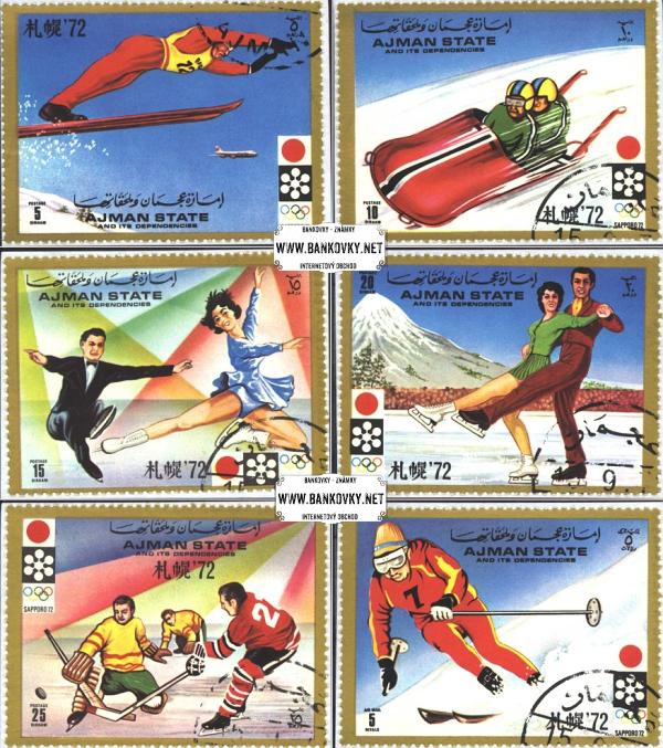 Známky Ajman 1971 ZOH Sapporo, razítkovaná séria