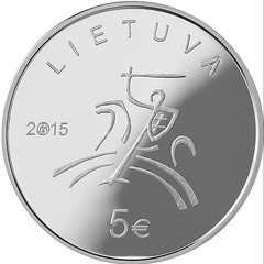 2015 Lithuania 5 Euro coin on Literature obverse