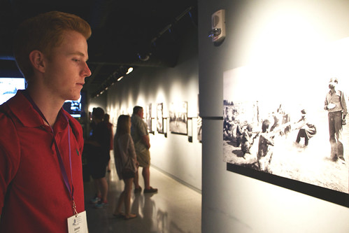 Student looks at Award winning photography