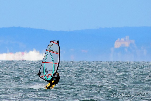 Wind surfing in the Gulf of Trieste