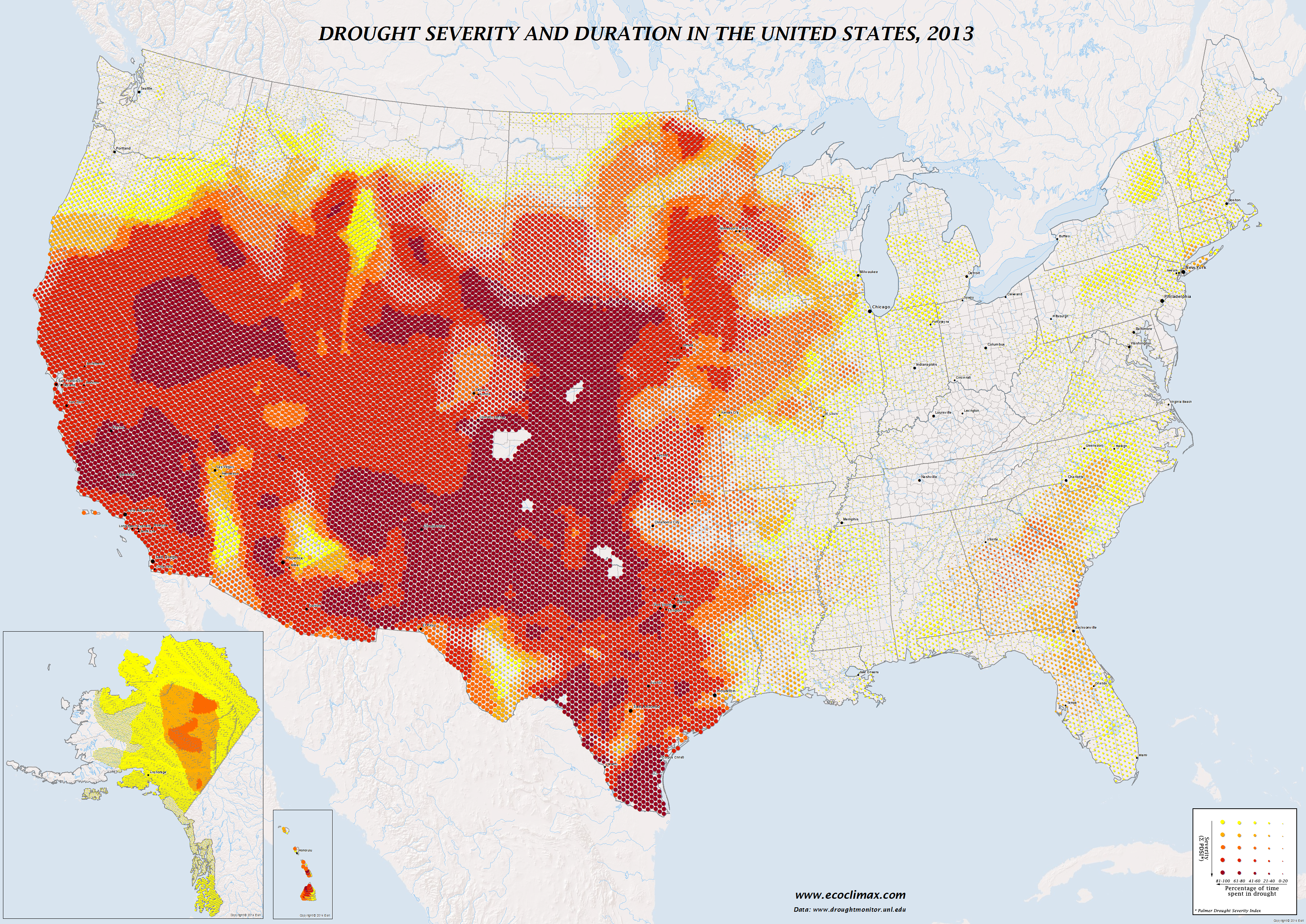 Drought severity & duration in the U.S, 2013