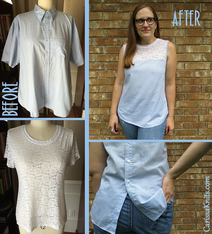 Gingham and Lace Blouse - Before & After