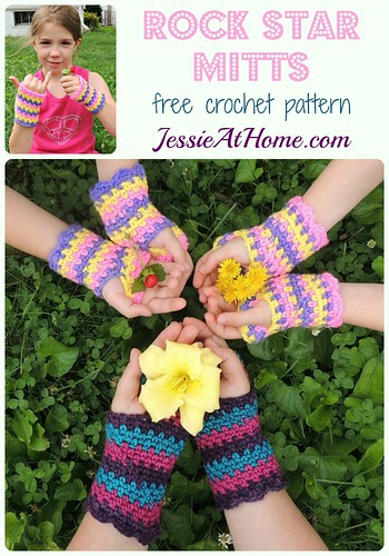 Rock Star Mitts ~ free crochet pattern by Jessie At Home