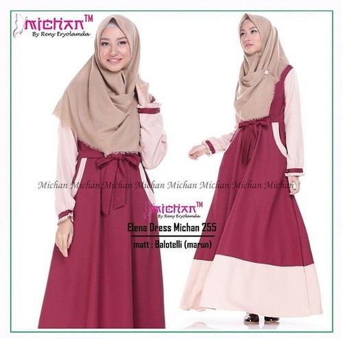 Gamis Michan Elena Dress Michan 255 - baju muslim wanita b 