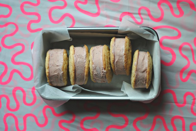 Strawberry Ice Cream Cookie Sandwiches