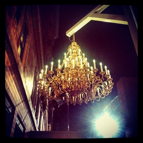 The chandelier outside of #21cMuseumHotel on Walnut Street #SPRINGinCINCY