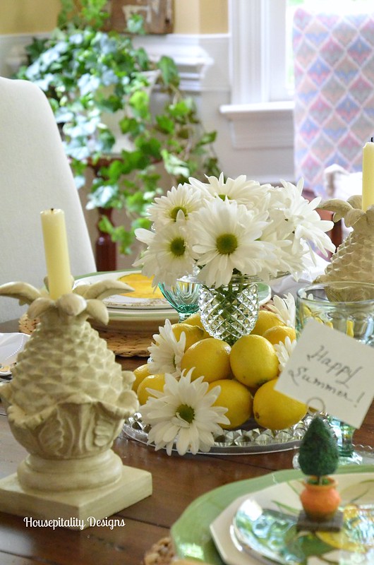 Lemons and Daisies Tablescape-Housepitality Designs