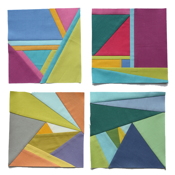 Abstract modern paper pieced blocks
