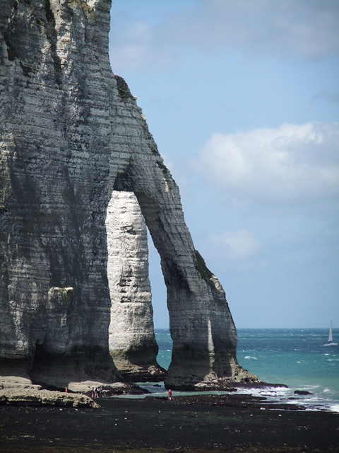 White rock formations on the Alabaster Coast of Normandy, France