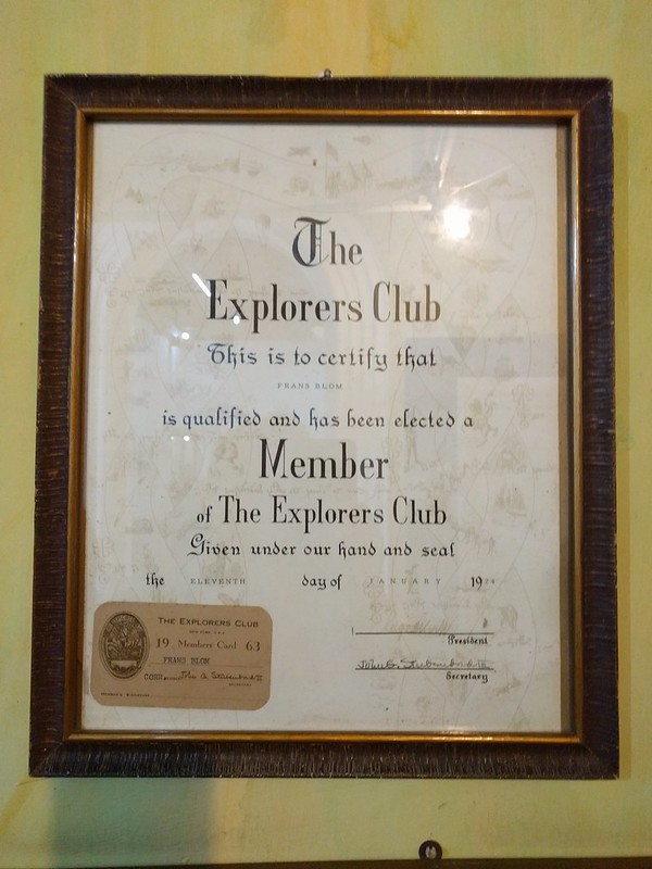 Frans Blom, co-founder of Na Bolom, was a member of the Explorers Club. It seems like this would have been a fun club to be part of!