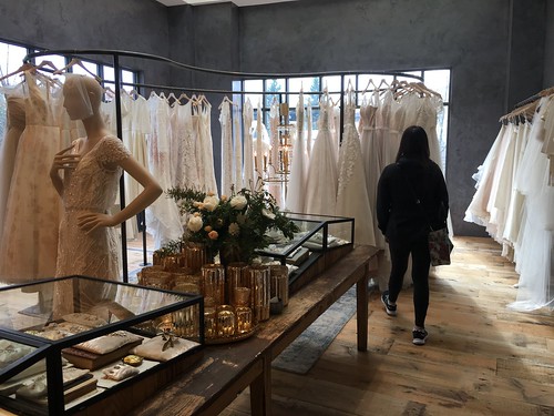 Oyen looks at gowns, Anthropologie